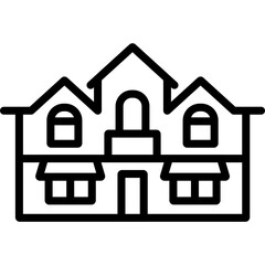 Houses flat line icons set.