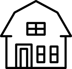 Houses flat line icons set.
