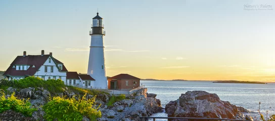 Fotobehang lighthouse on the coast of Portland Maine © Shantanu