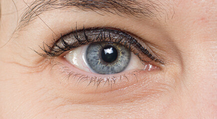close up of a female eye