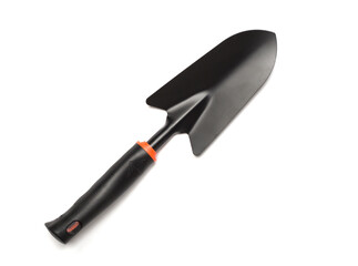 Small garden shovel isolated on white, top view