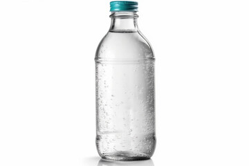 Fresh watter bottle. Water drops in bottle. 