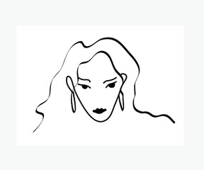 beautiful woman hand drawn minimal line drawing illustration free vector one line drawing art poster ready to print