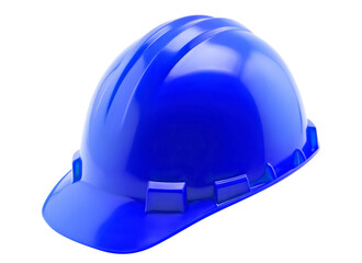 Blue safety helmet or worker's hardhat, cut out