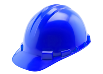 Blue safety helmet or worker's hardhat, cut out
