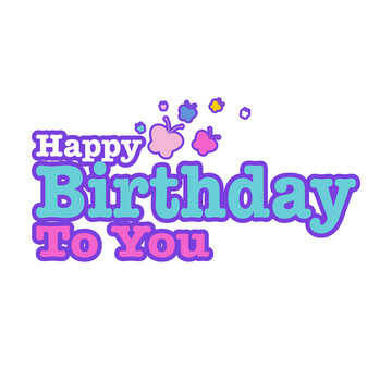 happy birthday lettering PNG