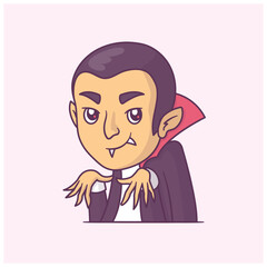 Dracula vampire funny cartoon character vector illustration