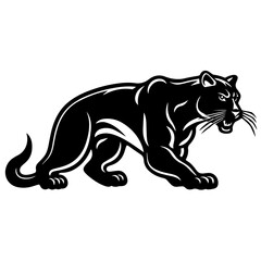 Obraz na płótnie Canvas Panther Logo Monochrome Design Style 