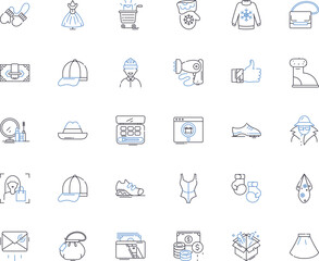 Marketing line icons collection. Branding, Advertising, Promotions, Strategy, Sales, Influencer, Market Research vector and linear illustration. Analytics,Segmentation,Consumerism outline signs set