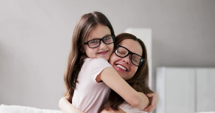 Family Eyeglasses. Happy Mother