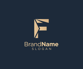 Letter F logo design for various types of businesses and company. Luxury and elegant Letter F