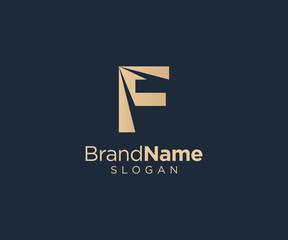 Letter F logo design for various types of businesses and company. Luxury and elegant Letter F