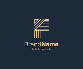 Letter F logo design for various types of businesses and company. Luxury and elegant Letter F
