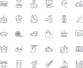 Dealer line icons collection. Salesman, Wholesaler, Supplier, Distributor, Broker, Merchant, Trader vector and linear illustration. Agent,Vendor,Retailer outline signs set