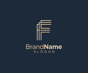 Letter F logo design for various types of businesses and company. Luxury and elegant Letter F
