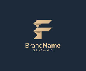 Letter F logo design for various types of businesses and company. Luxury and elegant Letter F