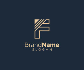 Letter F logo design for various types of businesses and company. Luxury and elegant Letter F
