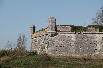 Citadelle fortifiée de Brouage avec des anciens marais salants, des marécages et des prairies...