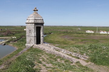 Citadelle fortifiée de Brouage avec des anciens marais salants, des marécages et des prairies...