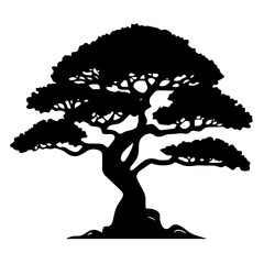 Minimalist Tree Logo Monochrome Design Style

