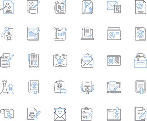 Authentication line icons collection. Passwords, Biometrics, Tokens, Identity, Security, Verification, Authorization vector and linear illustration. Access,Trust,Multifactor outline signs set