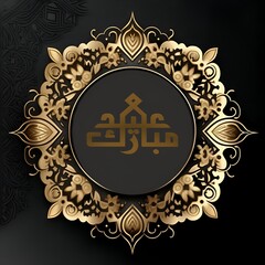 Traditional Islamic Calligraphy for Eid generative with AI