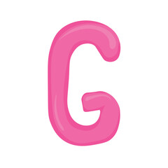 letter G of the English alphabet in a colorful cartoon style