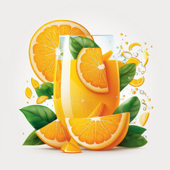 Orange juice illustration with help of generative ai - 594053556