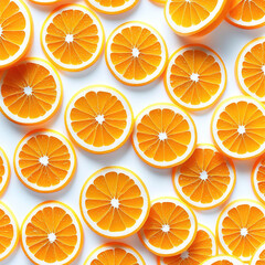 Orange slices pattern, cute cartoon like orange slices, generative ai - 594053565