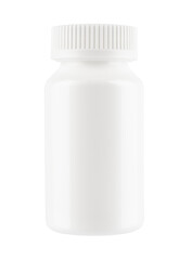 White pill bottle isolated on transparent background