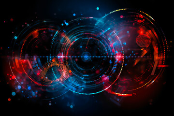 Fototapeta premium cyber and electronics neuroscience, molecular structures, swirling vortexes, dna, abstract, blurred forms, background, wallpaper, generative ai