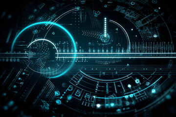 cyber and electronics neuroscience, molecular structures, swirling vortexes, dna, abstract, blurred forms, background, wallpaper, generative ai