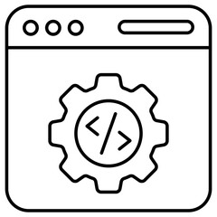 Unique design icon of web coding