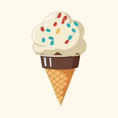 Ice cream cartoon style. Icecream vector in nice colors isolated on white background.