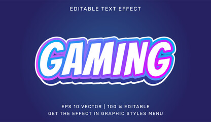 Gaming 3d editable text effect template