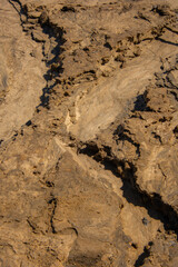 Sand texture from the flow of spring water near a lake in the Canadian forest