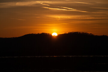 Sunset between the hills