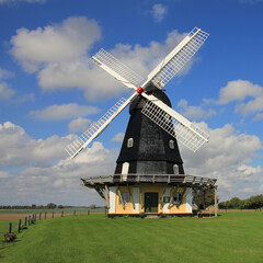 Fototapeta na wymiar Kanehoej Moelle, old wind mill in Denmark.