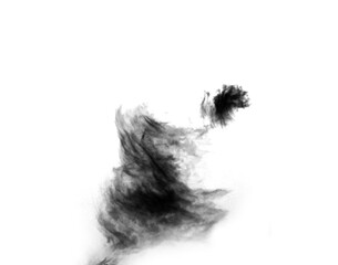 Fototapeta premium Black smoke, fog or or cloud alpha channel or png of smokey flare and realistic. Dark mist, toxic chemical and gas or pollution design element texture as art isolated on transparent background