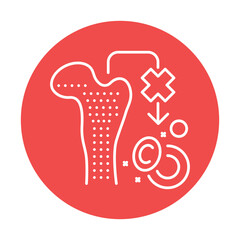 Aplastic Anemia color line icon. Human diseases.