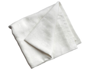 Naklejka premium natural linen napkin in a neutral shade, great as background object for flatlays, isolated over a transparent background, textile design element, top view, cut out