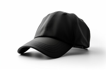Sleek and Stylish, Empty Realistic Black Cap Mockup on White Background Generative AI