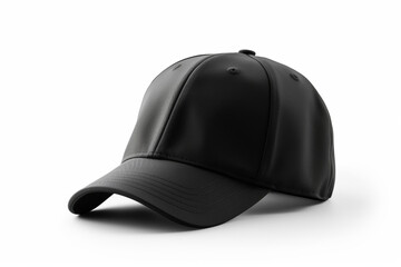 Sleek and Stylish, Empty Realistic Black Cap Mockup on White Background Generative AI