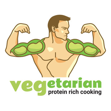Vegetarian Protein rich cooking Logo template