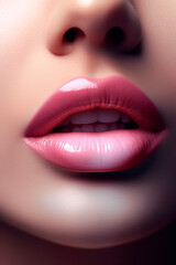close up lips of woman