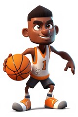 basketball player cartoon 3d character