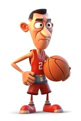 basketball player cartoon 3d character
