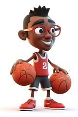 basketball player cartoon 3d character