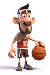 basketball player cartoon 3d character