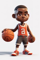 cartoon character holding a basketball ball 